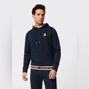 Psycho Bunny Mens Burks Popover Hoodie in Medium 100% Cotton